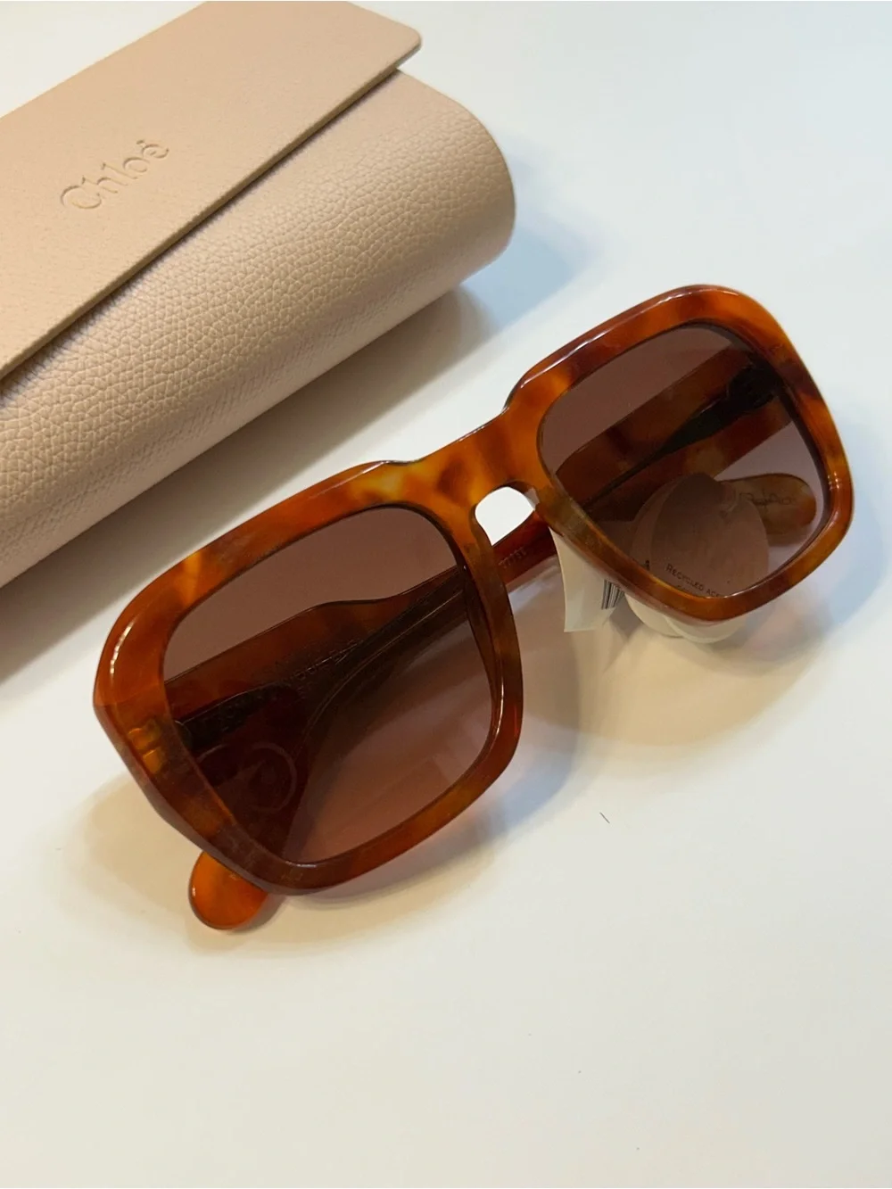 NWT Chloe Round Acetate Sunglasses in Smokey Havana